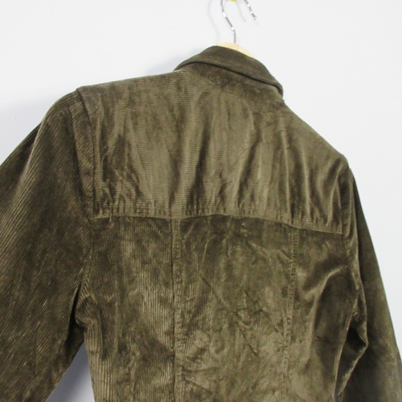 Anthropologie Pilcro Corduroy Dress 6 Green Cotton Zip-up Casual Career Boho 538 - Picture 8 of 13